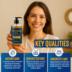 Nexon Botanics Vitamin E Oil label closeup shows hexane-free purity