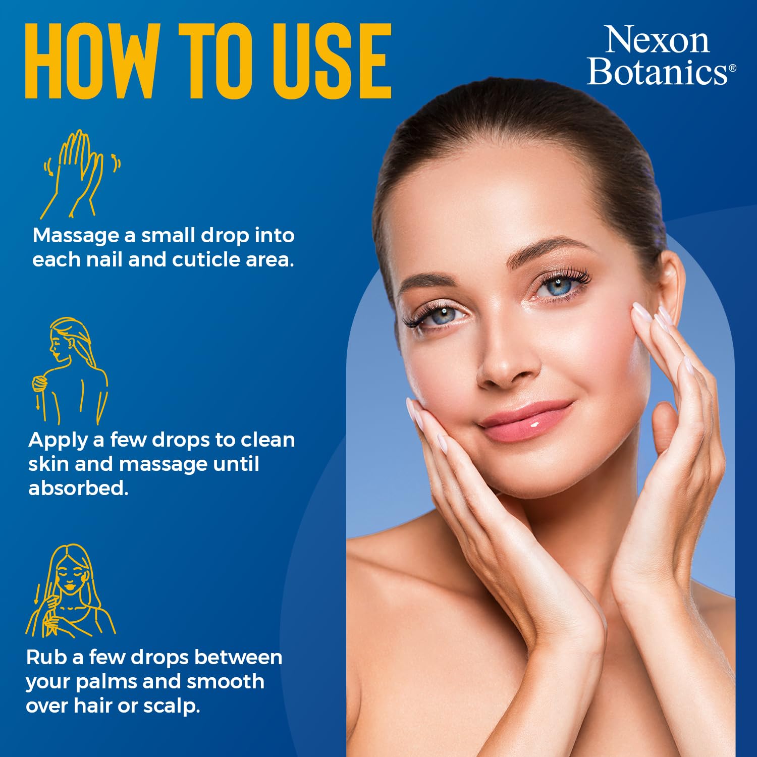 Nexon Botanics Vitamin E Oil on skin for smooth feel