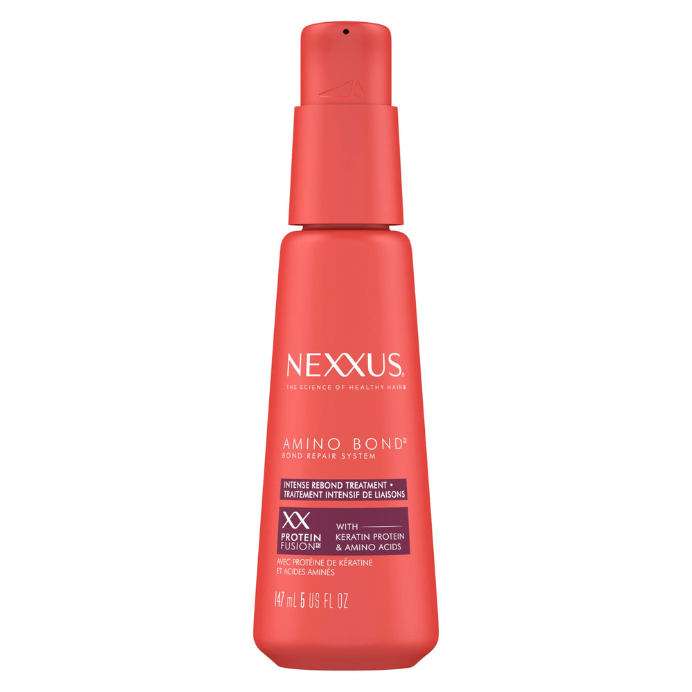 Nexxus Amino Bond intense treatment bottle, highlighting bond repair and nourishment