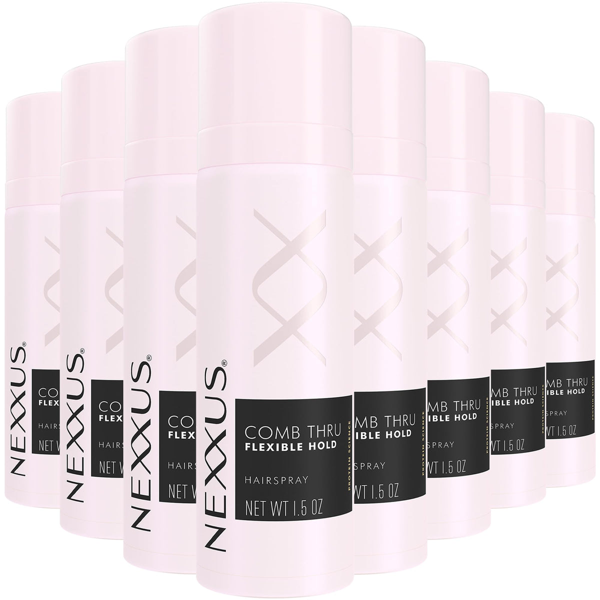 Nexxus Comb Thru bottle pour delivers brushable, all-day hold