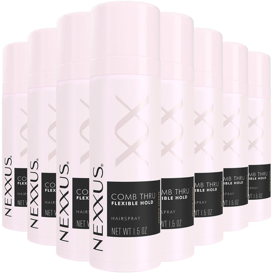 Nexxus Comb Thru bottle pour delivers brushable, all-day hold