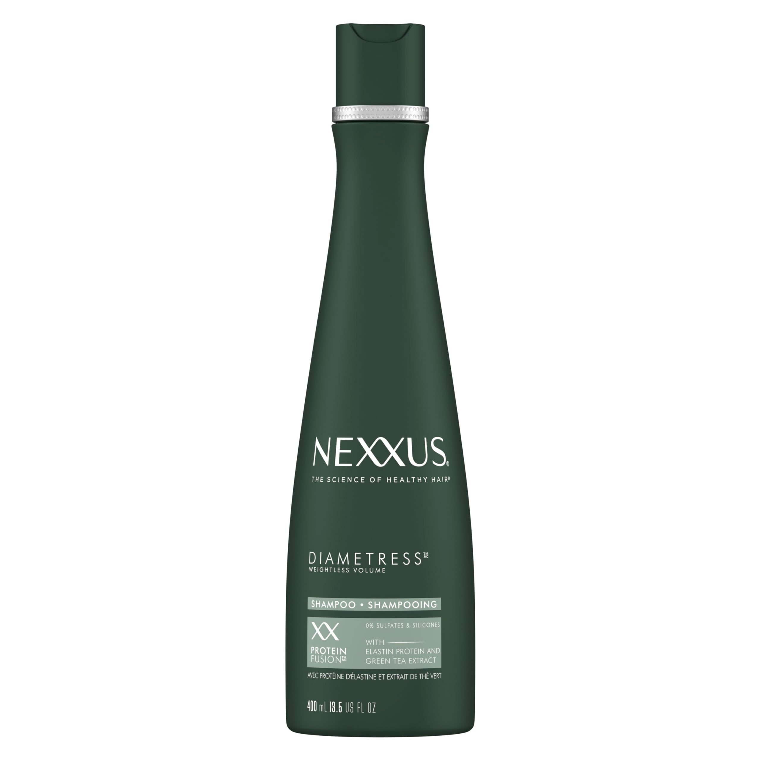 Nexxus Diametress bottle pours to boost volume on fine hair.