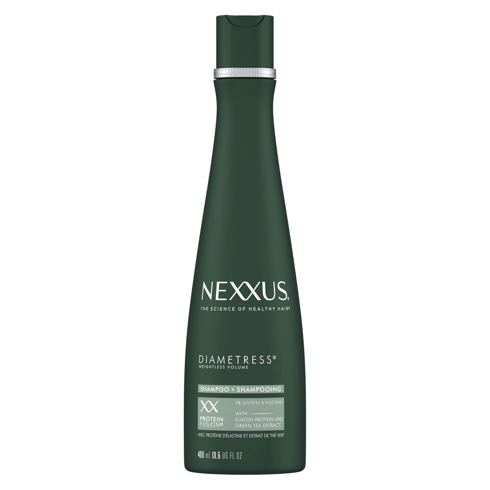 Nexxus Diametress bottle pours to boost volume on fine hair.
