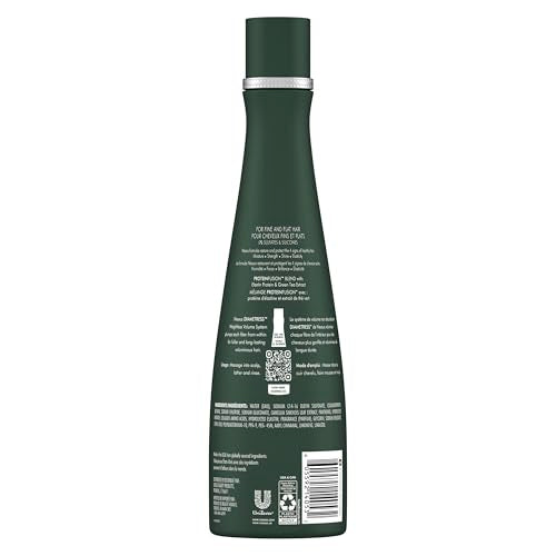 Diametress shampoo applied to fine hair for buoyant lift and smooth texture.