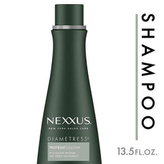 Nexxus Diametress bottle-back view with product benefits overview.