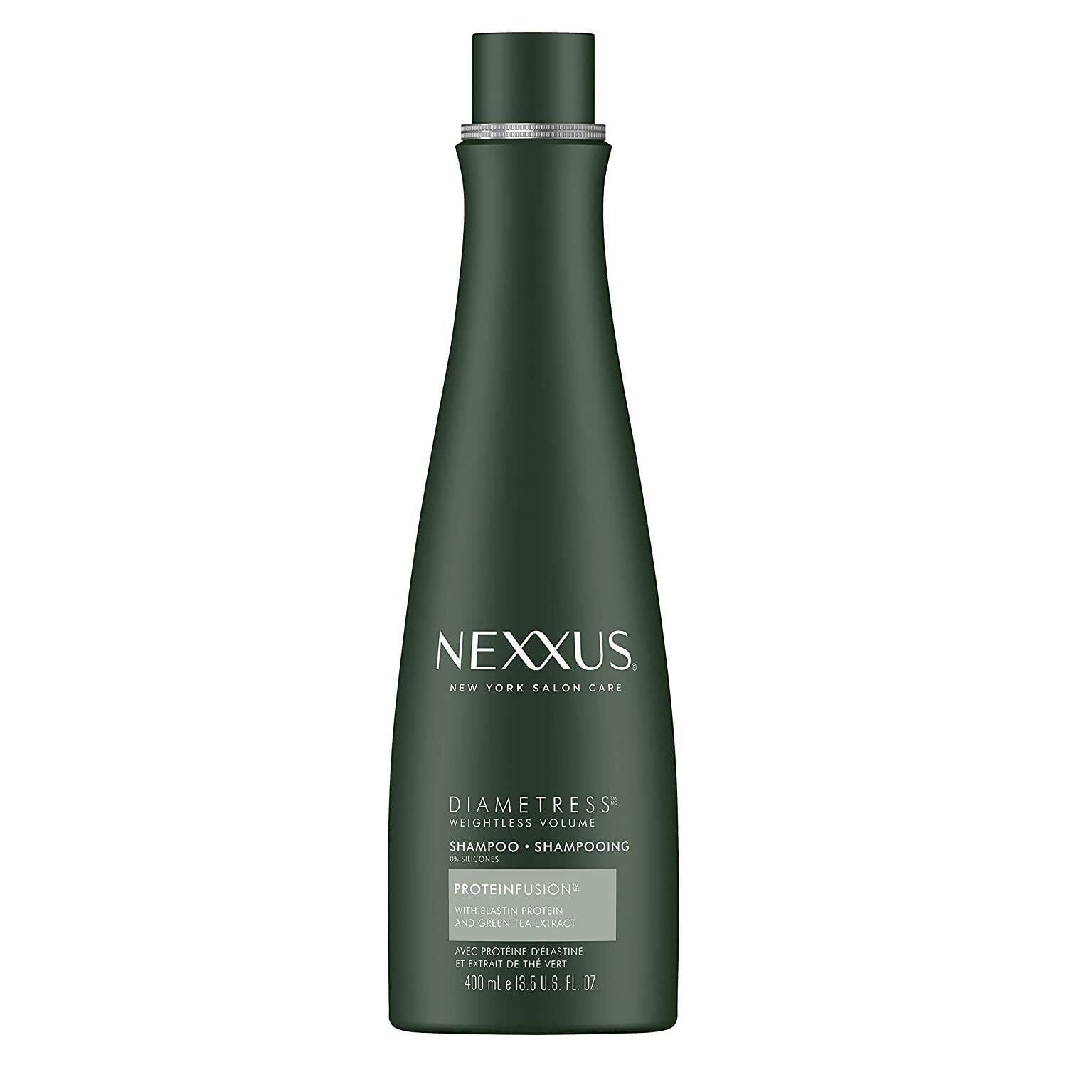 Nexxus Diametress volumizing shampoo bottle front for fuller-looking hair.