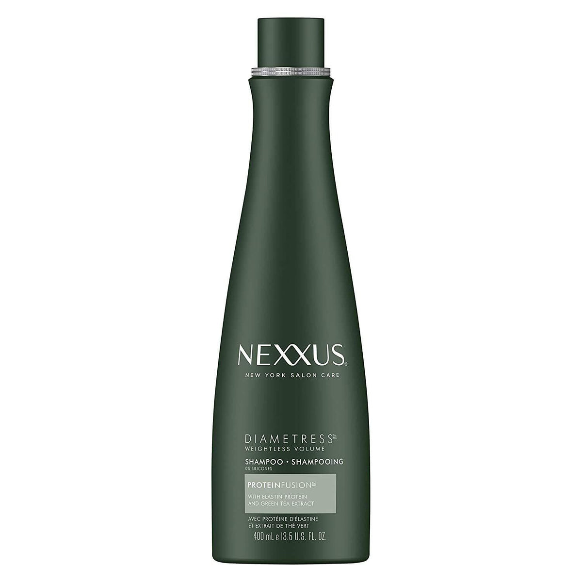 Nexxus Diametress volumizing shampoo bottle front for fuller-looking hair.