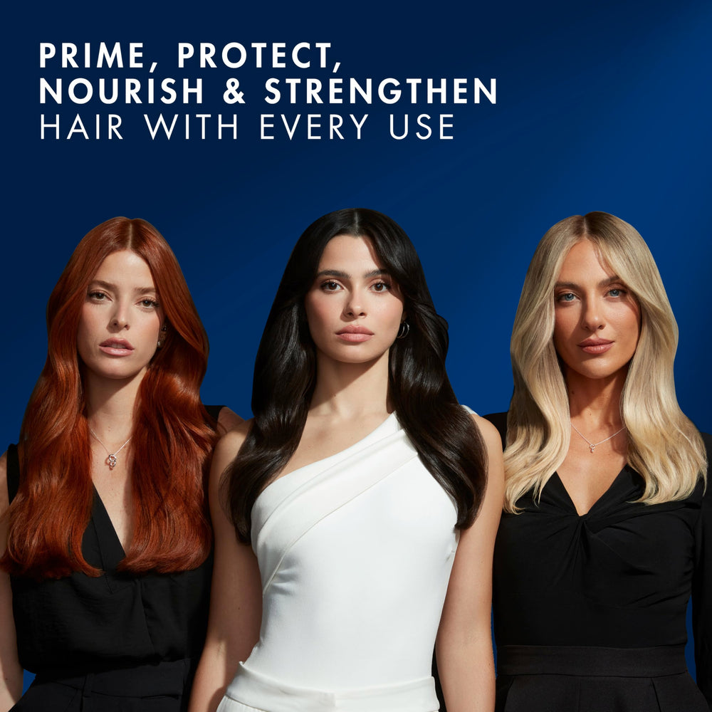 Hero shot of Nexxus Humectress spray in a styled, salon-ready look