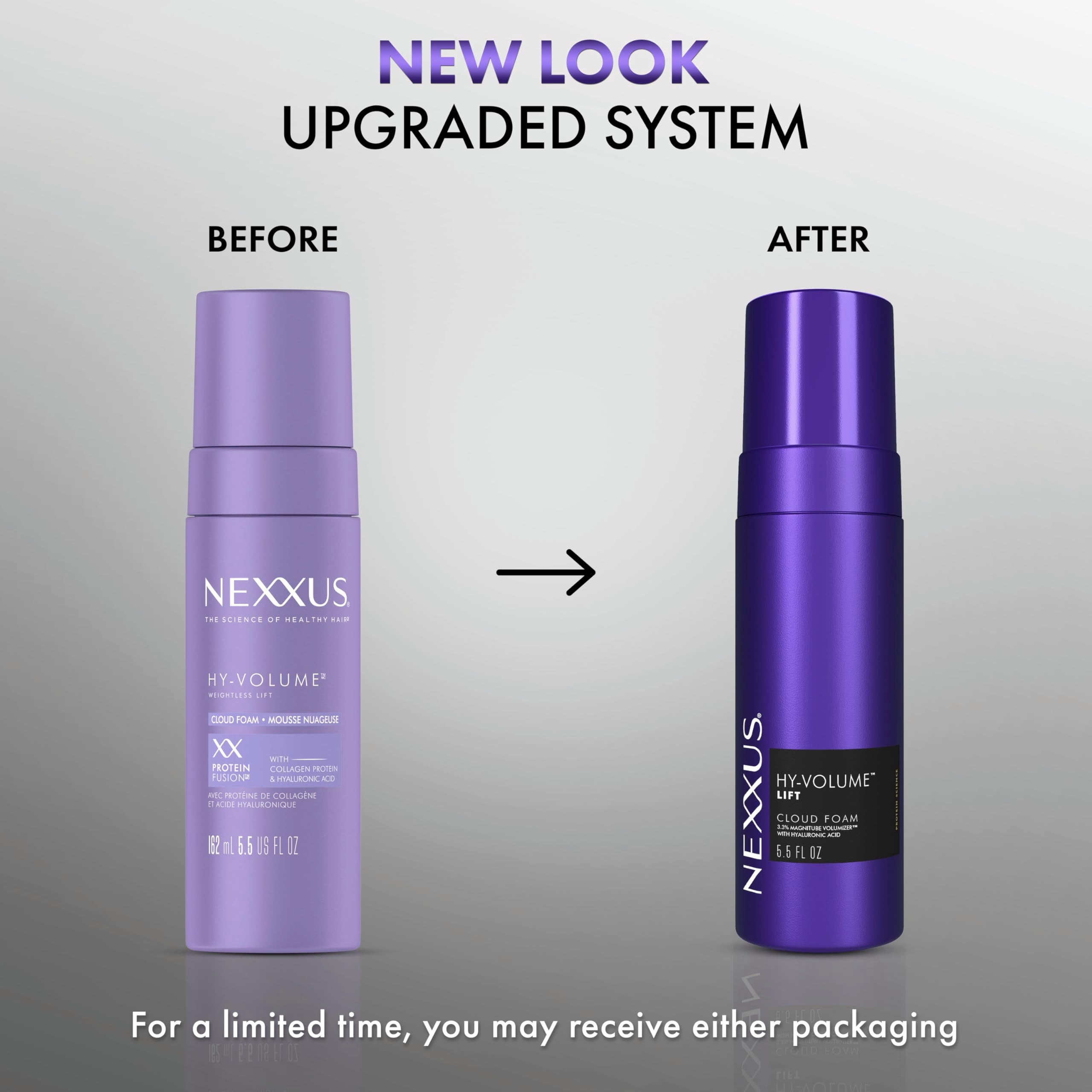 Nexxus hair shines with softness using Hy-Volume system.