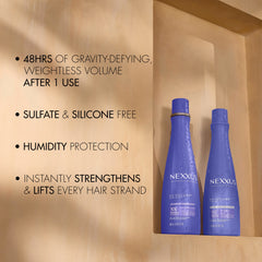 Close-up of citrus breeze fragrance notes in Nexxus Hy-Volume Shampoo.