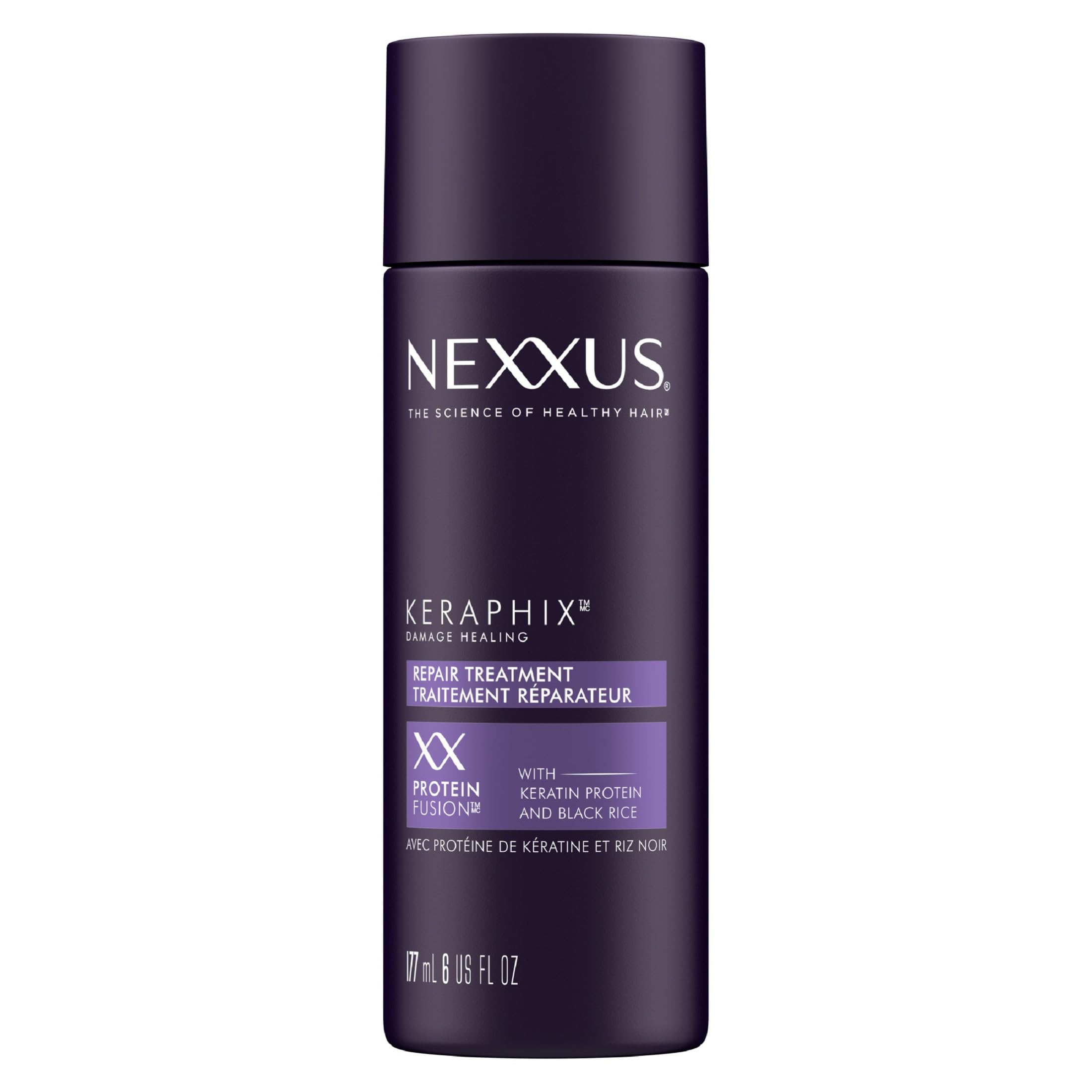 Nexxus Keraphix pre-wash cream close-up targeting damaged hair repair