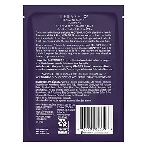Nexxus Keraphix masque smooth cream on hair strand demonstrates conditioning potential