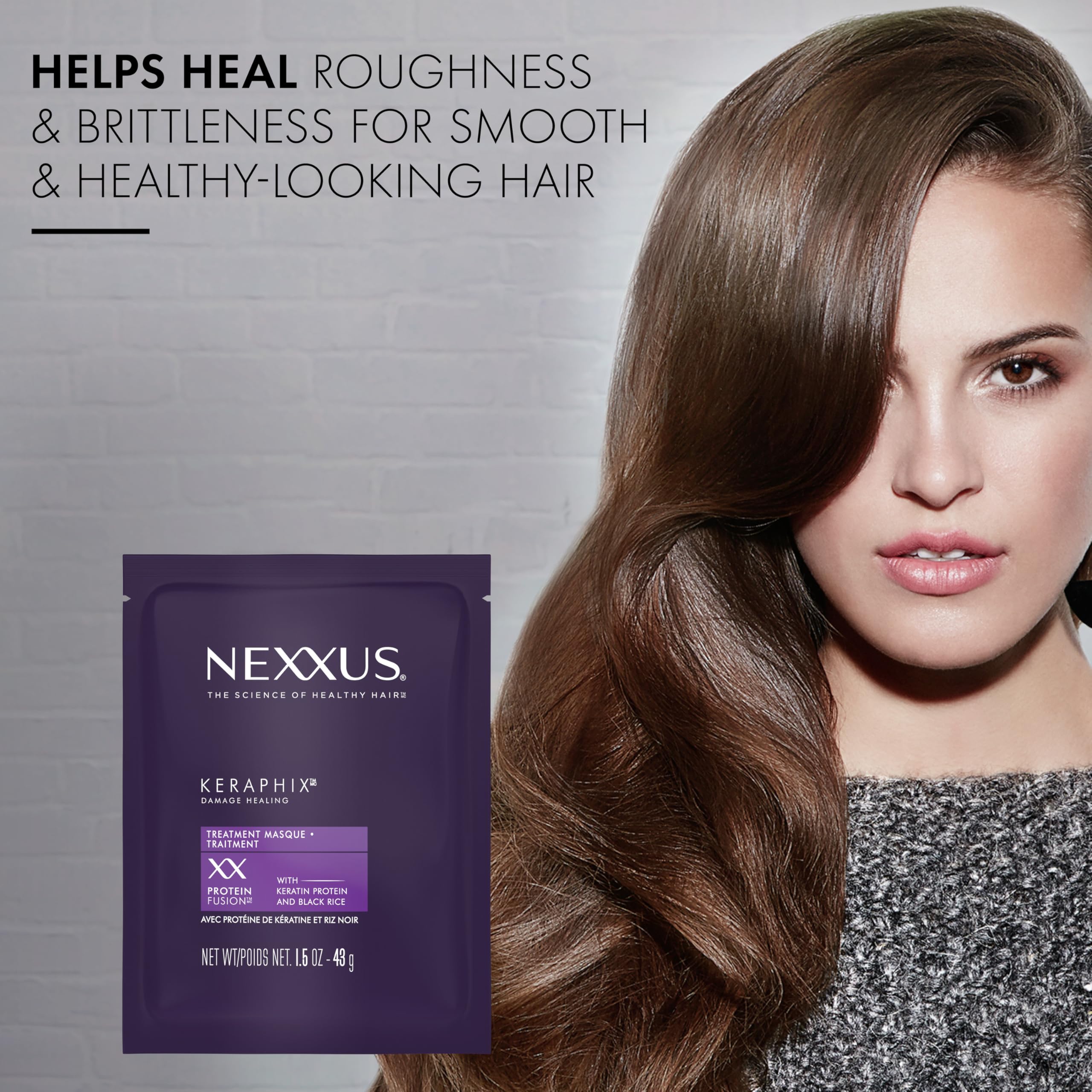 Nexxus Keraphix masque jar closeup highlights packaging and premium formulation