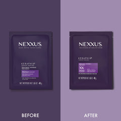 Nexxus Keraphix masque mid-lengths application provides even coverage and conditioning