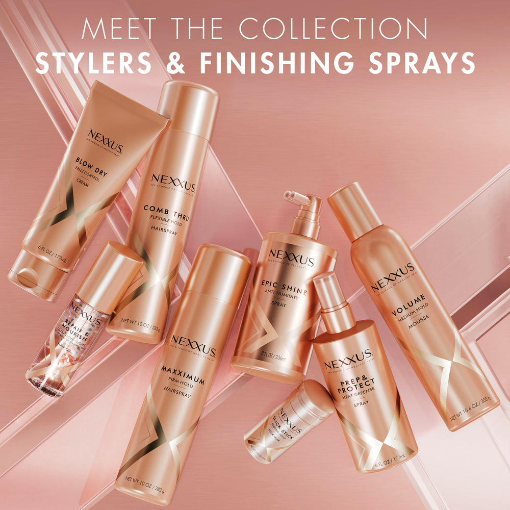 Nexxus Slick Stick no-residue finish for a clean, frizz-free look.