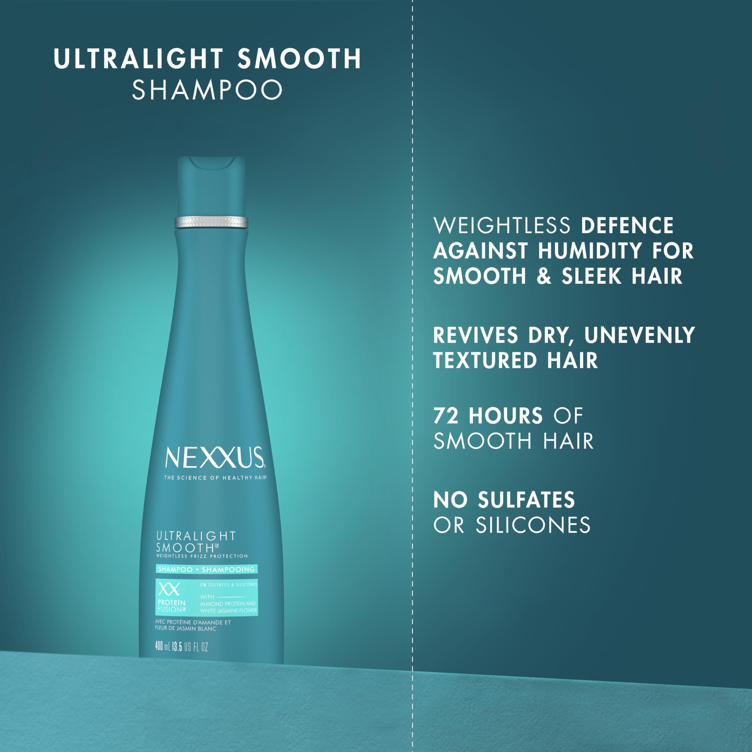Nexxus Ultralight Smooth Frizz Defy Serum bottle for frizz control