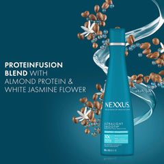 Nexxus Ultralight Smooth Shampoo being rinsed from hair