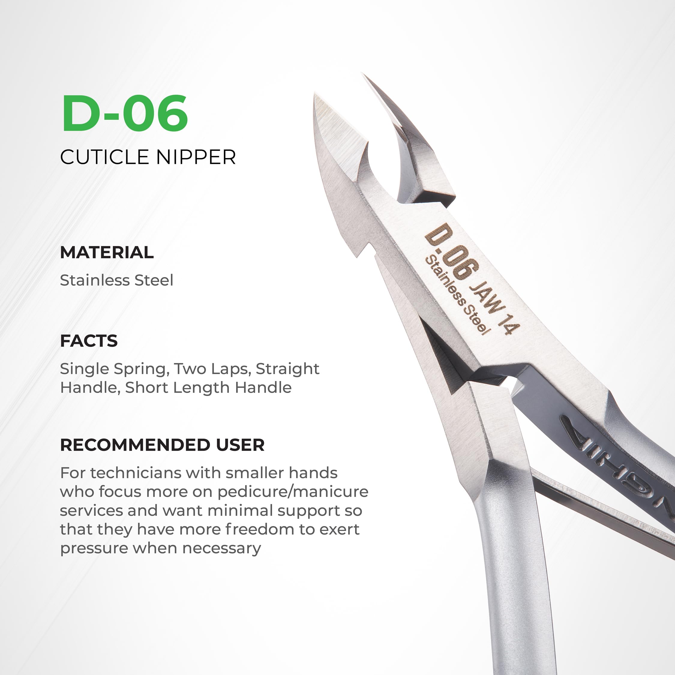 Nghia D-06 stainless steel construction provides rust resistance and lasting durability.