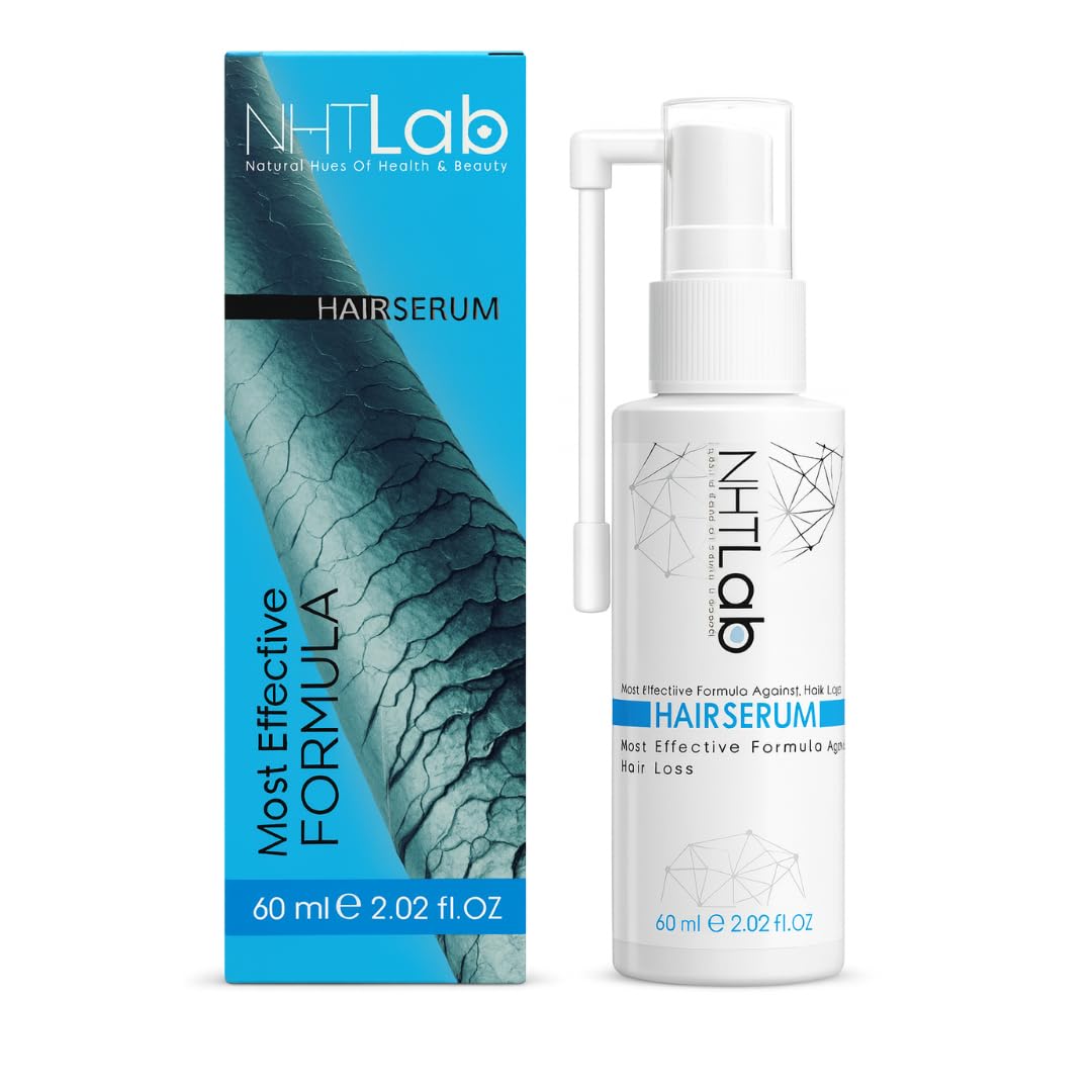 NHTLab Hair Growth Serum dispense pump demonstrates easy daily application