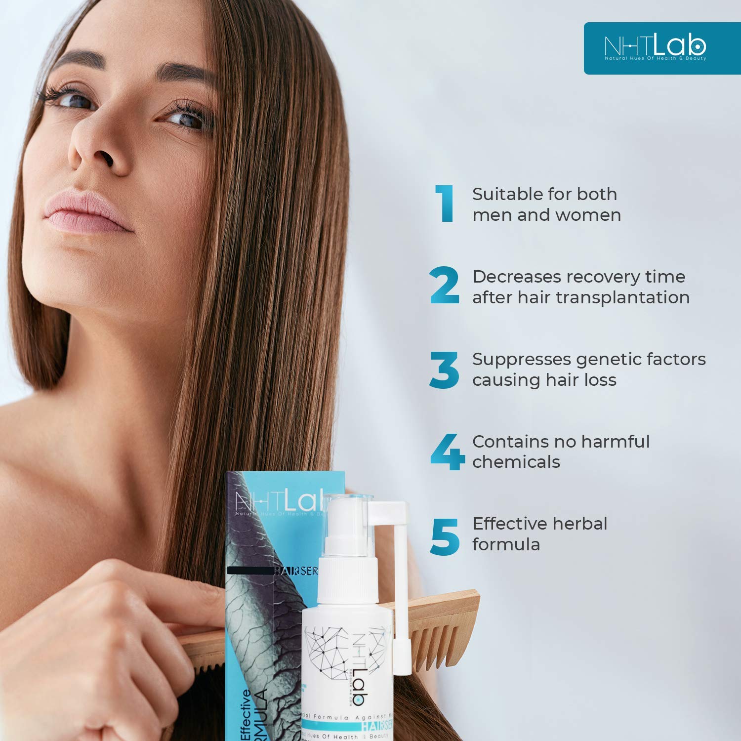 NHTLab Hair Growth Serum suitable for both men and women daily use