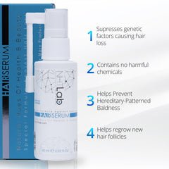 NHTLab Hair Growth Serum texture drop indicating lightweight, fast-absorbing formula