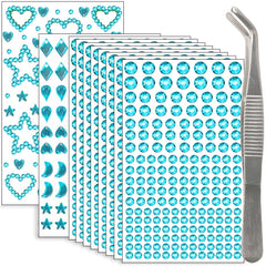 NIACONN lake blue hair jewels pack close-up for vibrant festival makeup