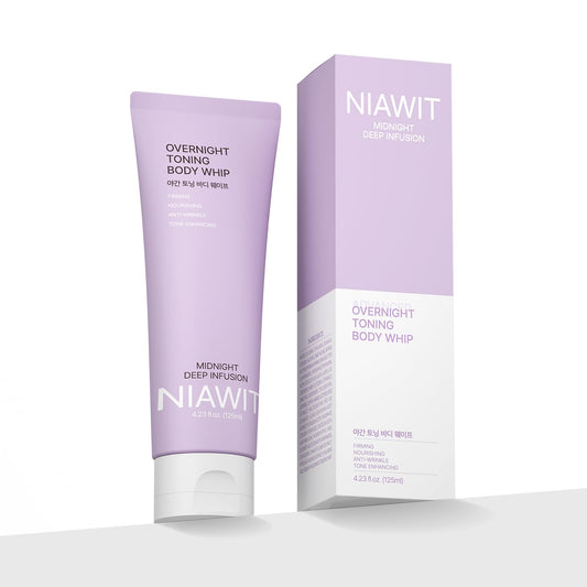 NIAWIT Overnight Toning Body Whip arm crepey skin – firm and hydrate while you sleep.