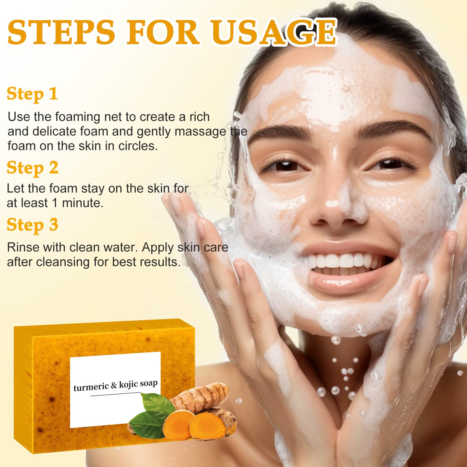 Nicgou Lemon Turmeric Soap ingredients highlight turmeric and citrus