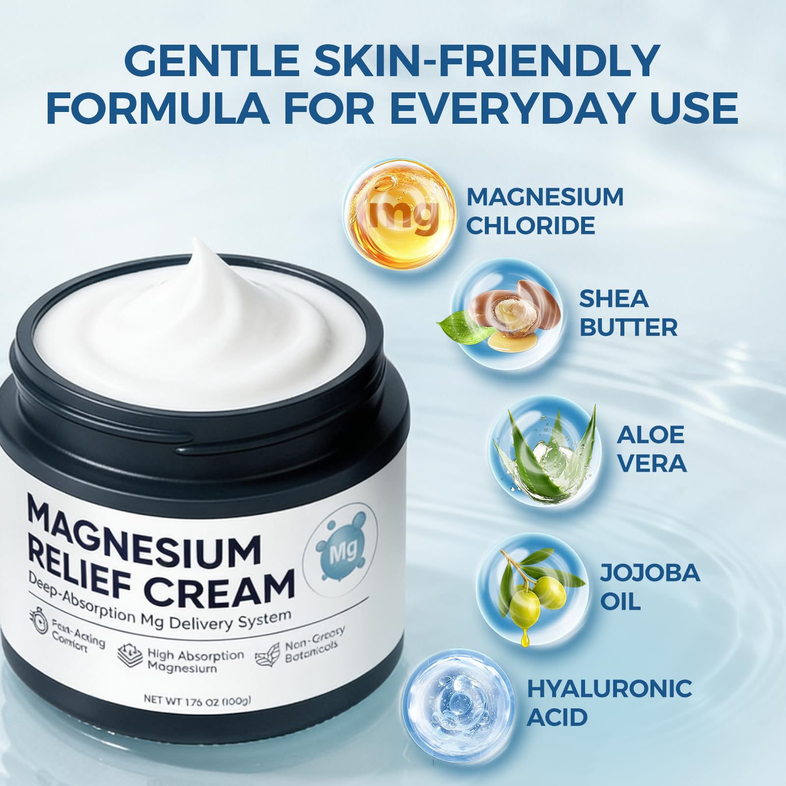 Nichalous cream applied to the neck showing fast-absorption formula.