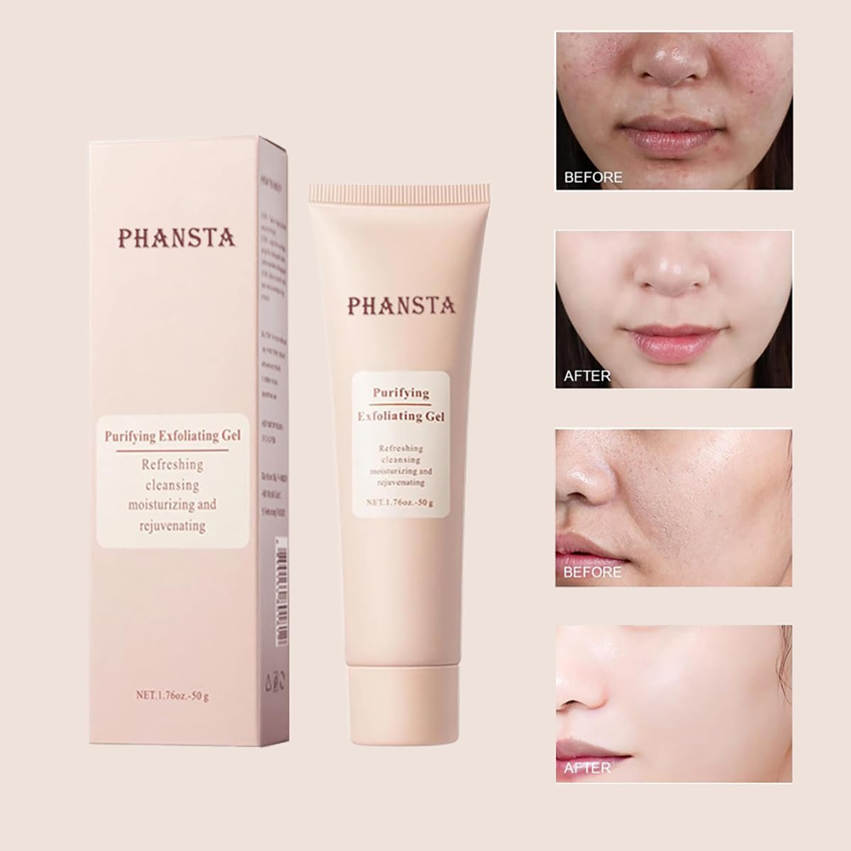 Nichalous Purifying Exfoliating Gel 2-piece pack display for convenient routine.