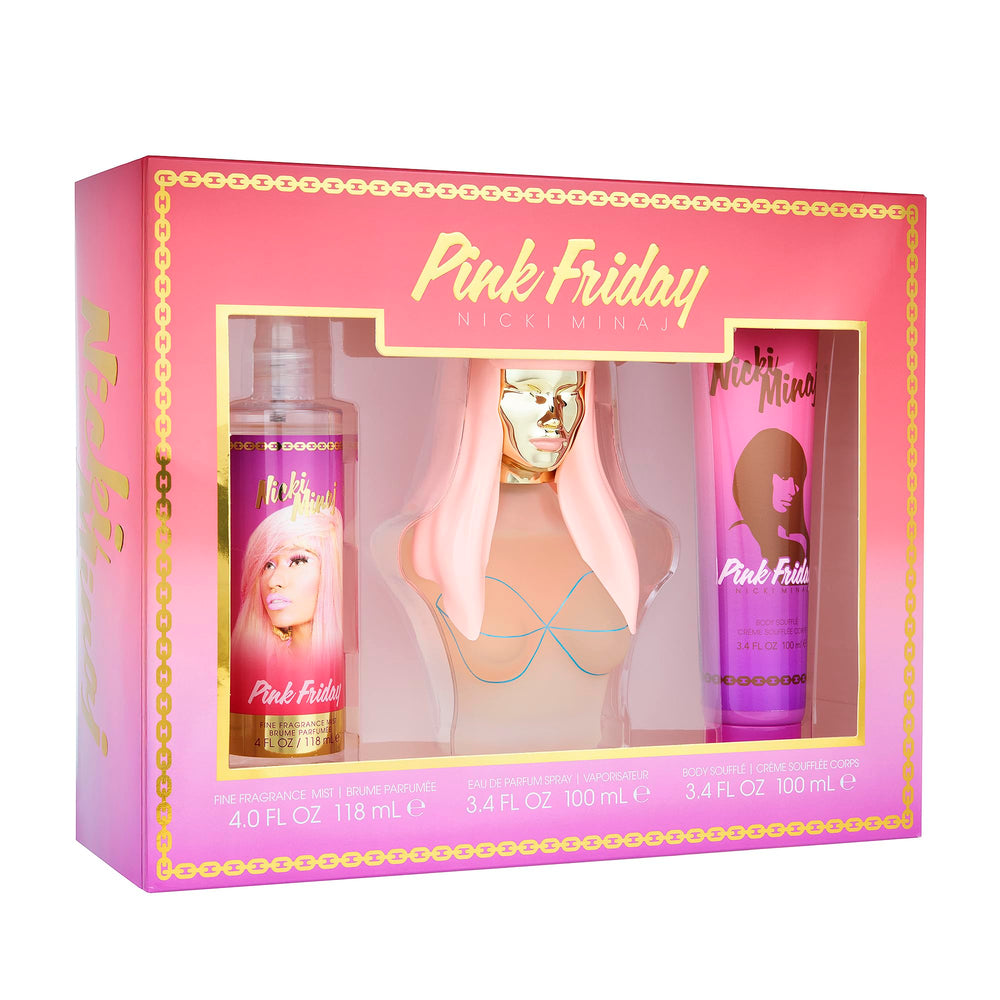 Nicki Minaj Pink Friday 3pc gift set in window box for everyday wear and signature fragrance