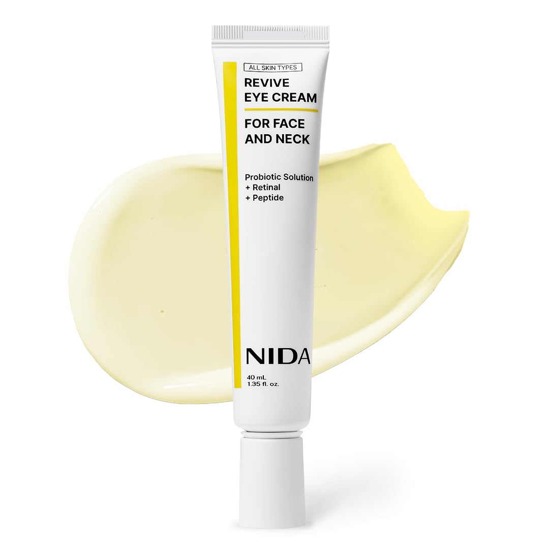 NIDA Revive Eye Cream packaging close-up for premium skincare.