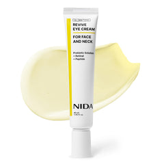NIDA Revive Eye Cream packaging close-up for premium skincare.