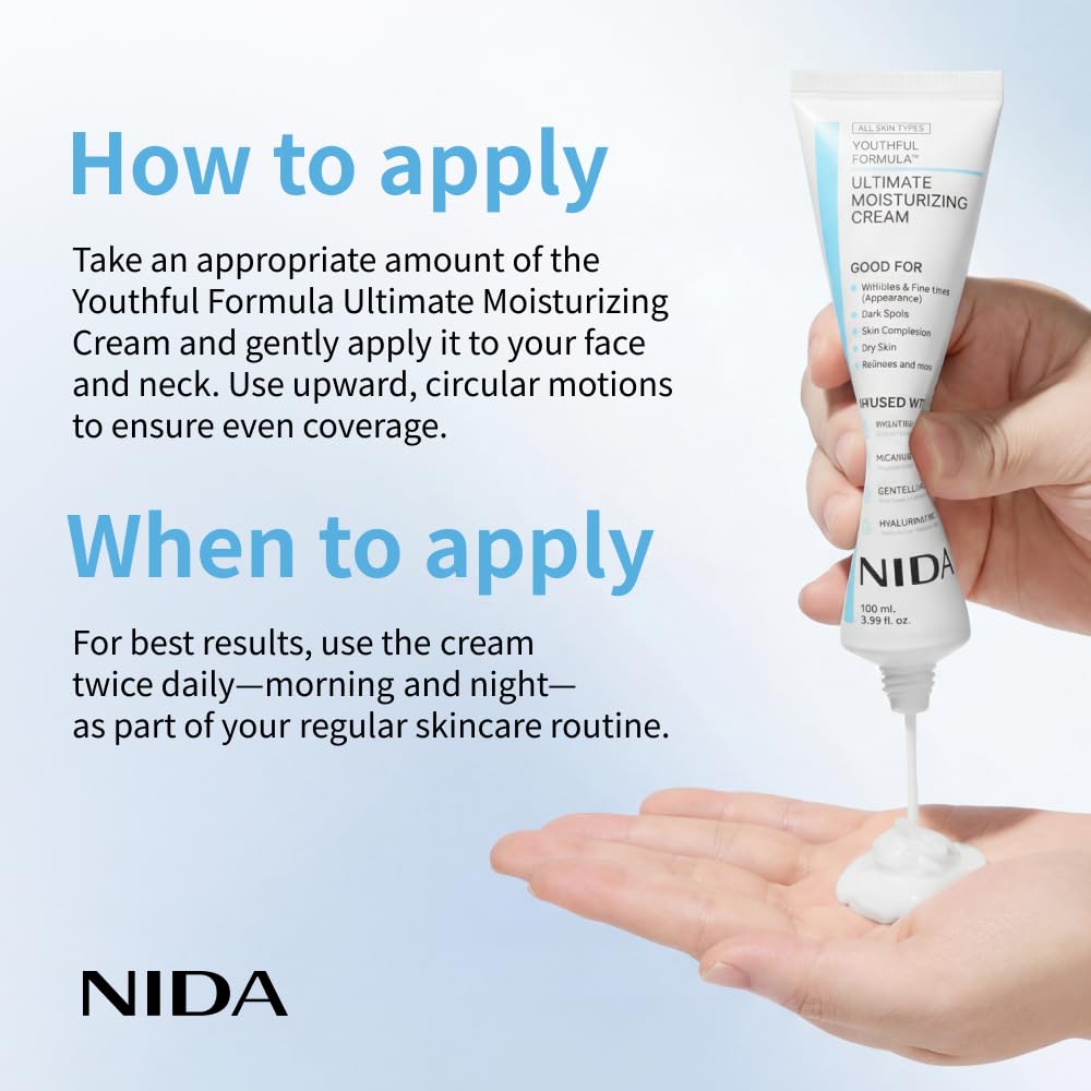 NIDA Youthful Formula with hyaluronic acid for lasting hydration