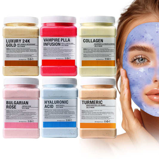 Nielies Hydro Jelly Mask powder being poured for a facial hydration session.
