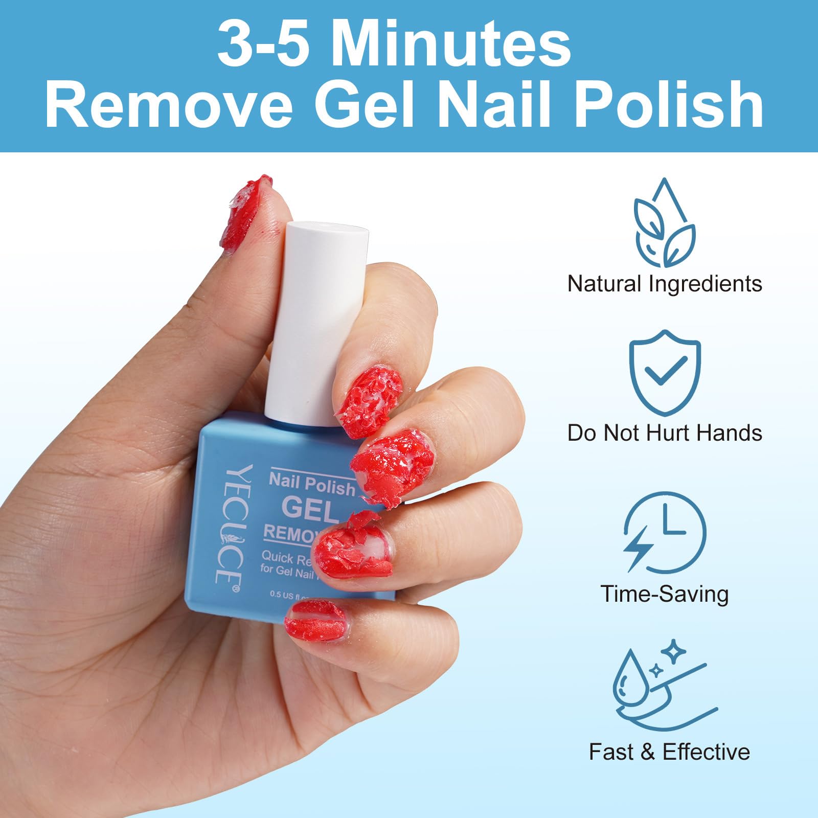 NIFEISHI remover bottle 15ml with foil-free design for easy use.