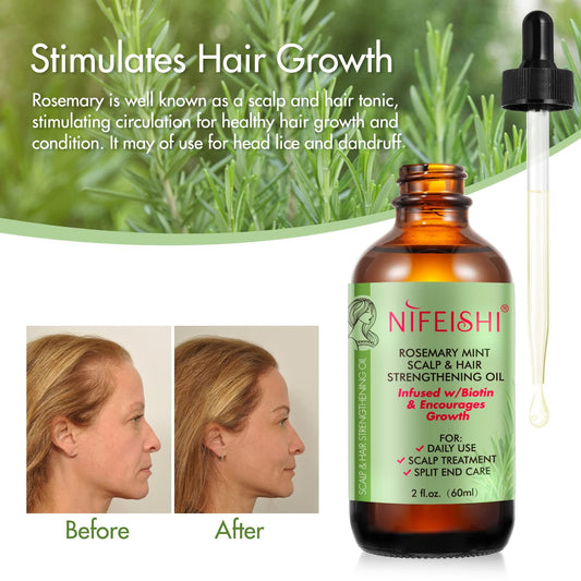 NIFEISHI rosemary oil scalp massage promotes refreshing circulation.