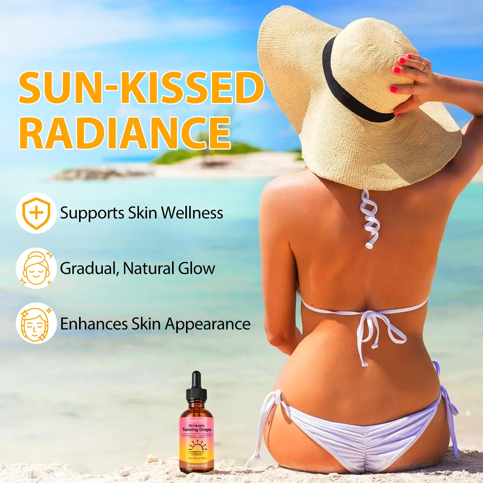 NIFEISHI sunless drops water mix demonstrating drinkable tanning