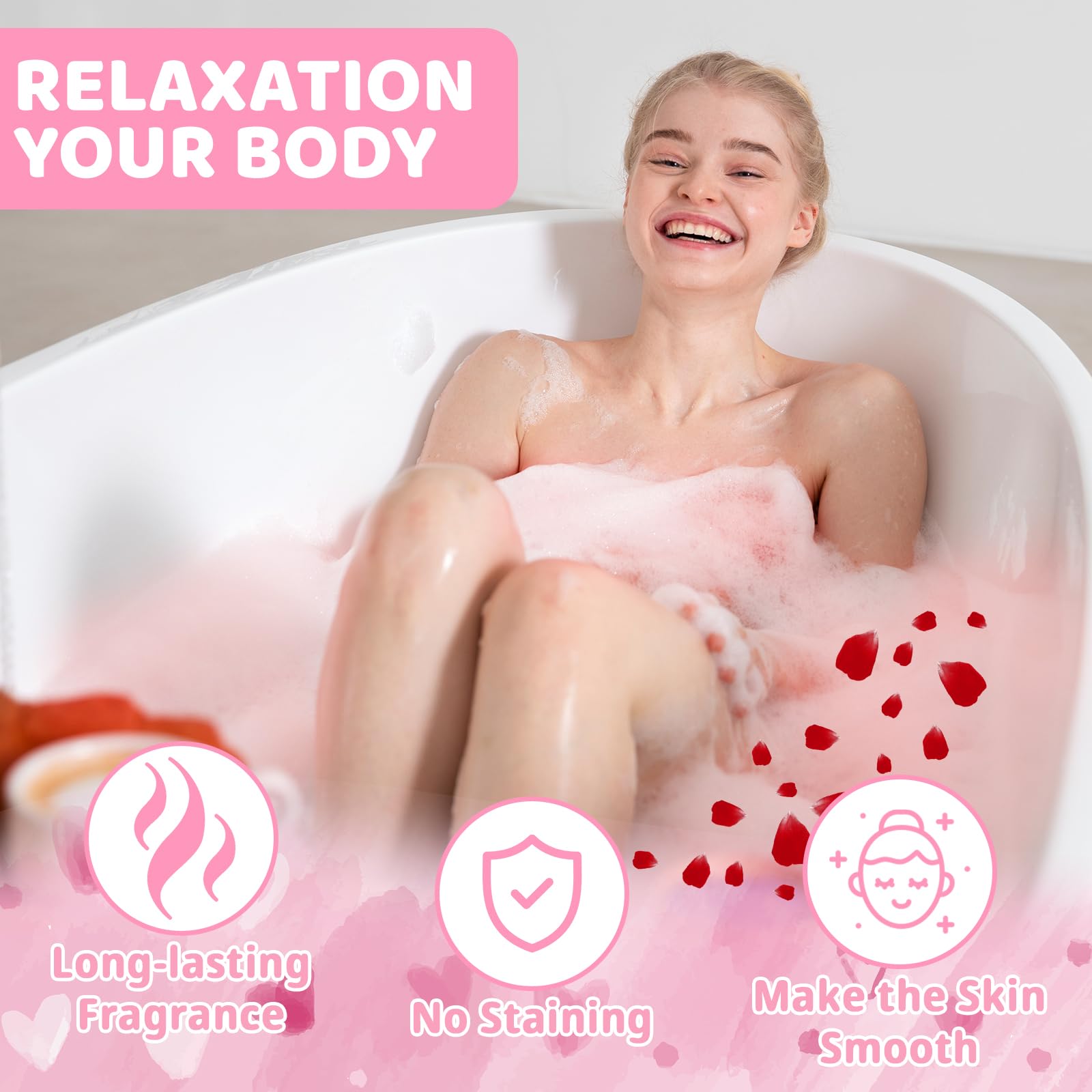 Peach-scent bath bomb adding a sunny aroma to bath time.