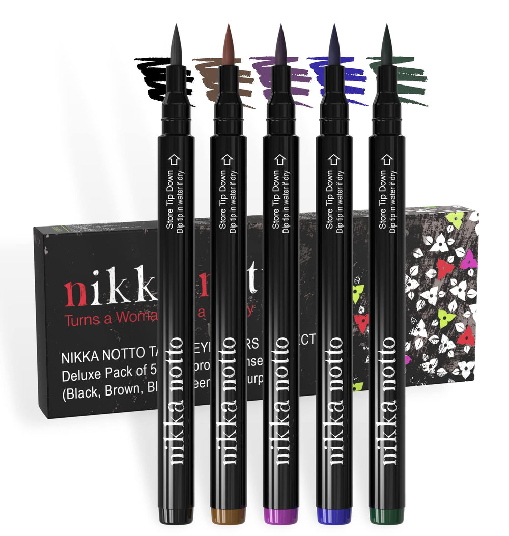 Nikka Notto green eyeliner pen for emerald shade and long-lasting wear