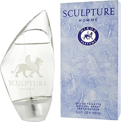 Nikos Sculpture front label with premium branding for confident impressions.