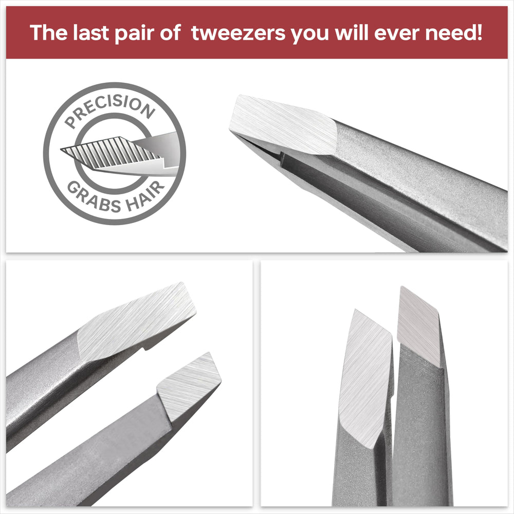 NILIYA Eyebrow Tweezers heat-treated stainless steel for durability and long-lasting use.