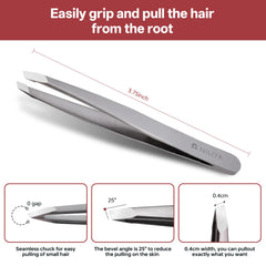 NILIYA Eyebrow Tweezers slanted edge for better brow shaping and visibility.