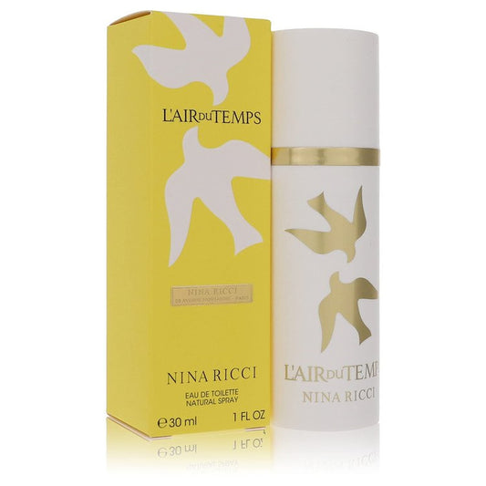 Nina Ricci L'Air du Temps EDT 1oz bottle on velvet, ideal for elegant evening wear.