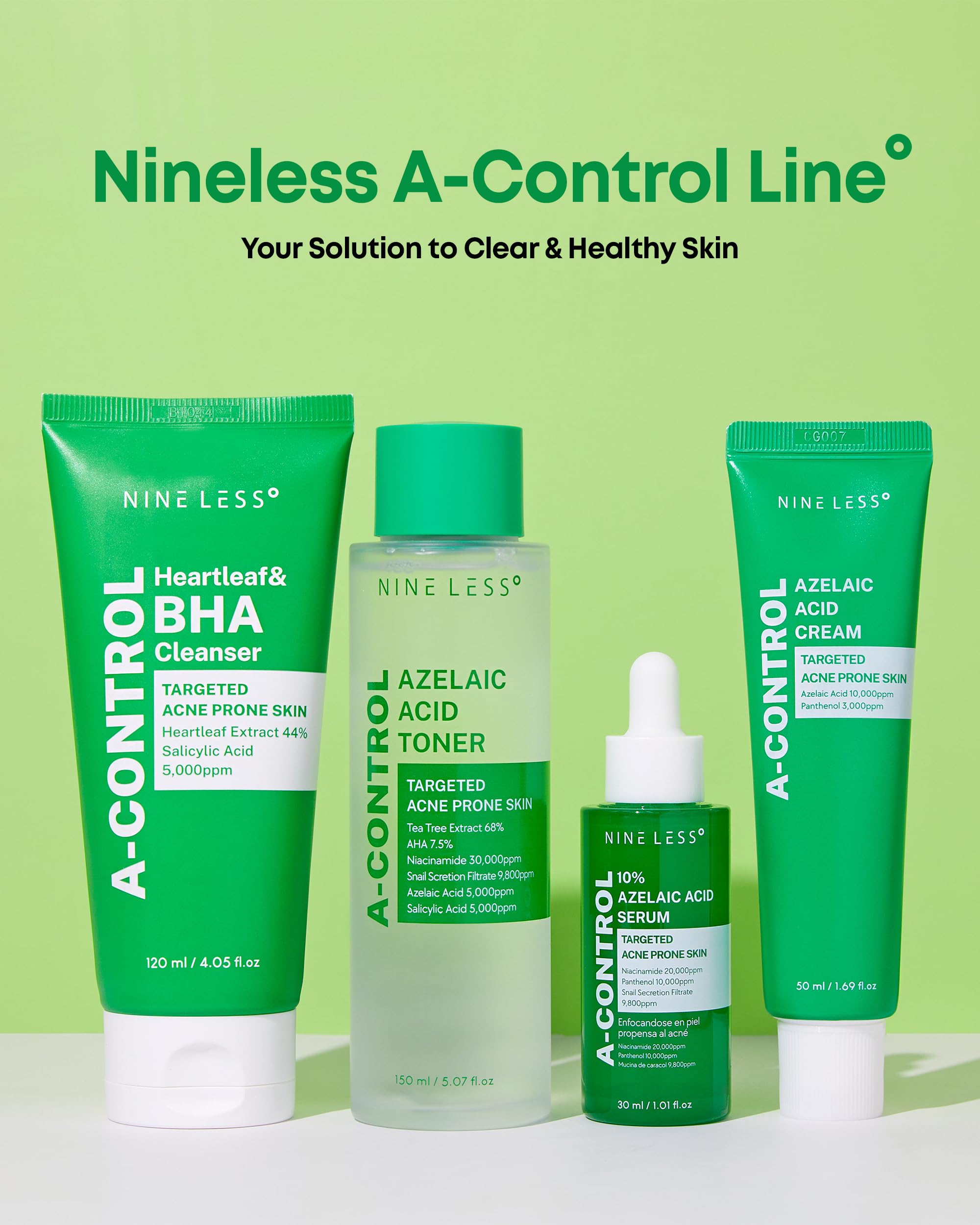 NINELESS A-Control Azelaic Cream lifestyle shot illustrating daily use benefits.