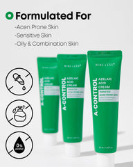 NINELESS A-Control Azelaic Cream packaging tube for everyday skincare routine.