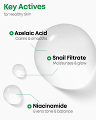 NINELESS A-Control Azelaic Toner close-up during wet application suggests refreshing feel.