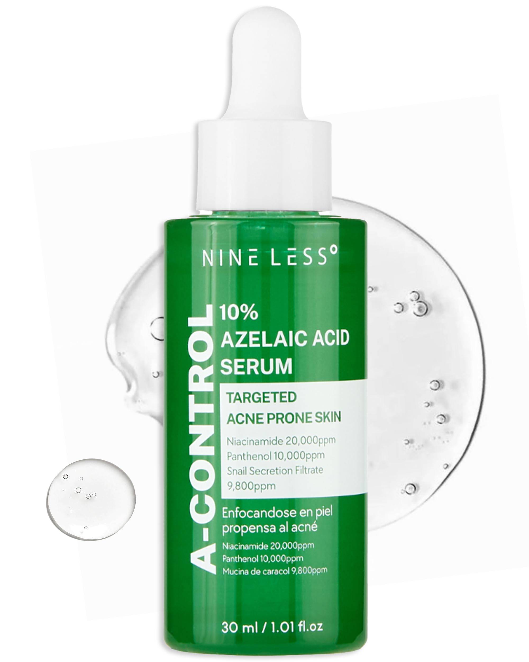 NINELESS azelaic serum bottle-pump for soothing redness-prone skin
