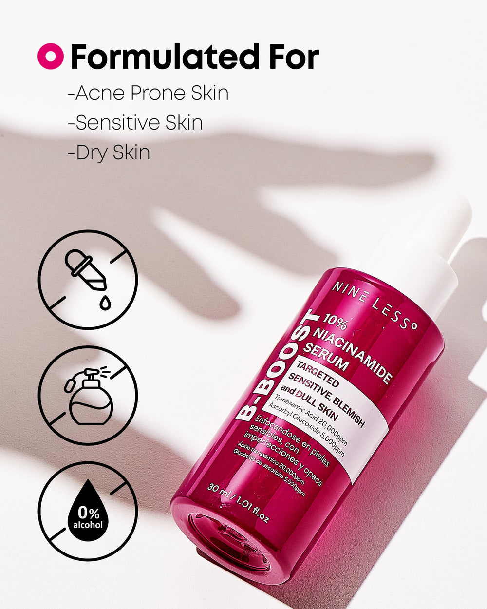 NINELESS B-Boost ascorbyl-glucoside detail for brightening