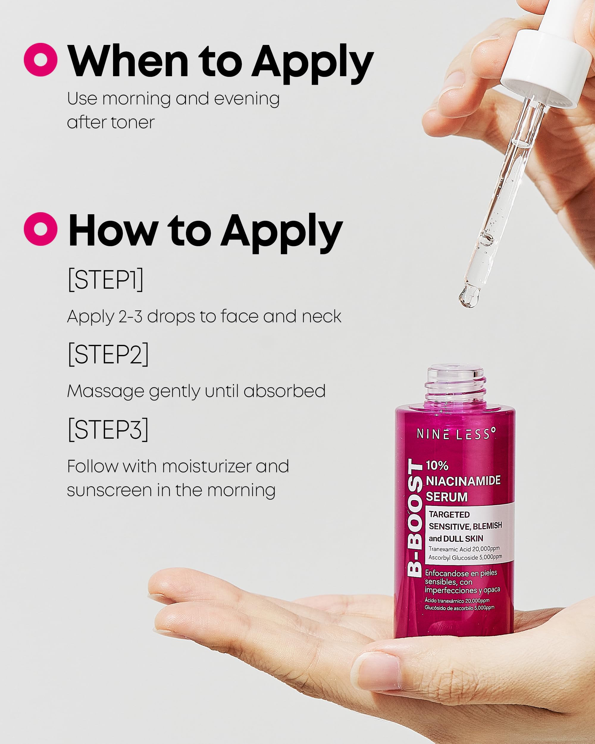 NINELESS B-Boost on bathroom shelf during daily routine